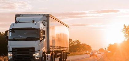 truck-road-sunset-time